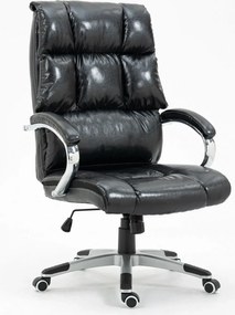 RESIGILAT- Scaun directorial, buretare generoasa, funcție balans, piele ecologica Premium, Negru