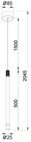 Pendul LED stil minimalist MOANA negru MA-8971