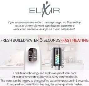 Aparat pentru purificarea si incalzirea apei de la robinet ELIXIR, 2100W, 38-99°C, Osmoza inversa, Imbogaatire minerala, Alb