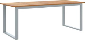 vidaXL Masă de Grădină Gri 200 x 90 x 75 cm Lemn Solid de Acacia