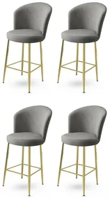 Set de scaune de bar Alte Grey and Gold, 4 bucăți