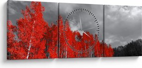 Tablou - Copaci în culorile toamnei (cu ceas) (90x30 cm)
