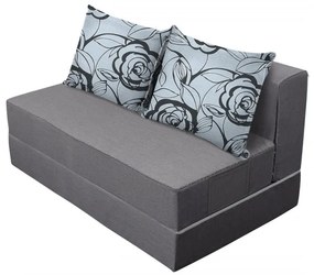 Canapea extensibila Urban Living Bedora 136x80x40 cm Grey/Grey Flower
