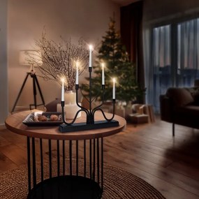 Brilagi - Suport pentru lumânare LED de Crăciun, 2xAA, negru