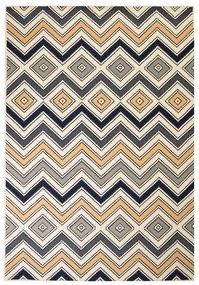 vidaXL Covor modern, design zigzag, 80 x 150 cm, maro/negru/albastru