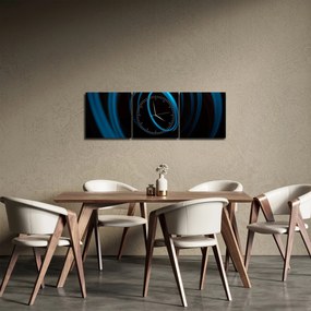 Tablou cu linie albastră (cu ceas) (90x30 cm)