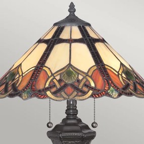 Elstead QZ-CAMBRIDGE-TL - Lampă de masă Tiffany BELLE 2xE27/75W/230V