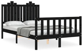 3192295 vidaXL Cadru de pat cu tăblie, negru, 120x200 cm, lemn masiv