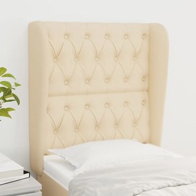 vidaXL Tăblie de pat cu aripioare, crem, 83x23x118/128 cm, textil