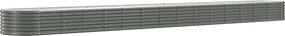 vidaXL Strat înălțat grădină gri 620x80x36cm oțel galvanizat