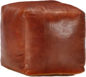 vidaXL Taburet, cafeniu, 40x40x40 cm piele naturală de capră