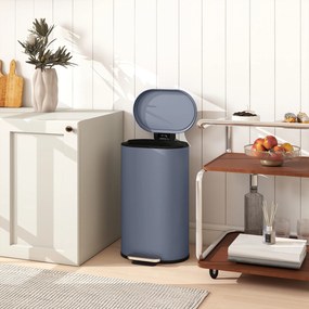 HOMCOM Coș gunoi bucătărie 30 L, coș cu pedală, coș interior detașabil, capac cu închidere lină, 36,5x31x61cm, gri | Aosom Romania