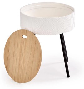 Masuta de cafea Aura alba ø38/h45 cm