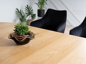 Masă de sufragerie extensibilă 100-250 cm Daphne (stejar + negru) (pentru 4 până la 8 persoane). 1050110