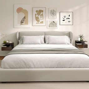 HOMCOM Set de 2 Noptiere Moderne Suspendate pentru Dormitor cu Sertar și Raft, 35x32x22,5 cm, Negru Lucios | Aosom Romania