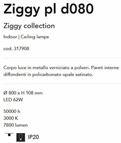 Plafoniera LED design circular Ziggy pl d80 alb