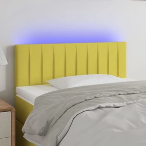 3121847 vidaXL Tăblie de pat cu LED, verde, 100x5x78/88 cm, textil