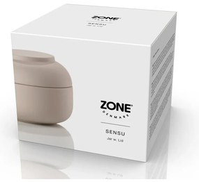 Organizator de baie bej, pentru dischete demachiante, din gresie ceramică Sensu – Zone