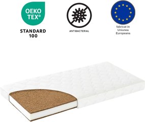 Saltea patut multistrat cocos Kidizi LUX 120x60x12 cm, husa detasabila si lavabila, antialergica, 0-3 ani