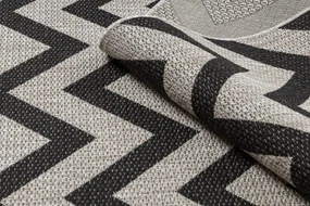 Covor sisal Floorlux 20340 argint si negru Zig Zag