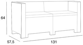 Canapea de grădină City cu 2 locuri, grafit