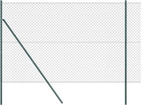 vidaXL Stâlp de gard. Verde 10 x 1,6 m (mesh 40 x 40 mm) Oțel și PVC