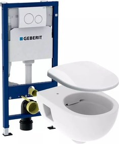 Pachet rezervor WC cu cadru incastrat Geberit Duofix si vas wc suspendat Geberit Selnova si capac wc softclose Geberit Selnova