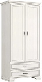 Dulap TIFFANY II, crem, PAL laminat, cu 2 usi si 2 sertare, 99x62x212