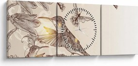 Tablou - Colibri (cu ceas) (90x30 cm)