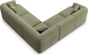 Colțar verde cu tapițerie din catifea reiată Campi – Cosmopolitan Design