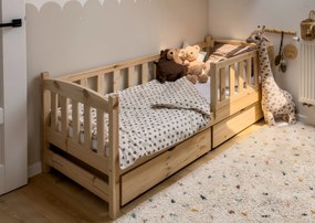 Pat Alvins 80x160 pentru copii din lemn - pin