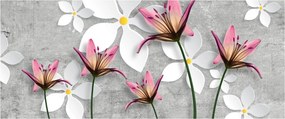 Tablou cu abstracție florală (120x50 cm)