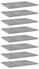 Placi biblioteca, 8 buc., gri beton, 40 x 30 x 1,5 cm, PAL 8, Gri beton, 40 x 30 x 1.5 cm