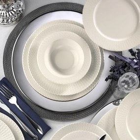 Set de masă, 24 de piese, alb, porțelan