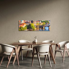 Tablou - Praga II. (cu ceas) (90x30 cm)