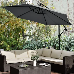 Juskys Umbrelă de soare Brazilia 3,5 m - gri închis
