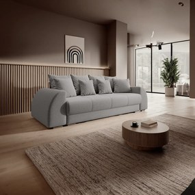 Canapea extensibilă dumonde cu ladă de depozitare si sezut confortabil din spuma high-density, Verona New Grey 260x100 cm