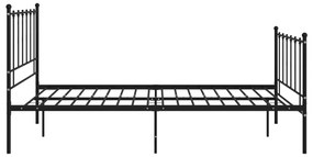 Cadru de pat, negru, 120x200 cm, metal Negru, 120 x 200 cm