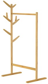 Casaria Suport de haine de bambus RADO, 66x40x163,3cm, maro