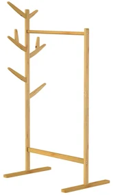 Casaria Suport de haine de bambus RADO, 66x40x163,3cm, maro