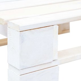 Taburet din paleti de gradina, alb, lemn de pin tratat Gri, suport pentru picioare, Alb, 1