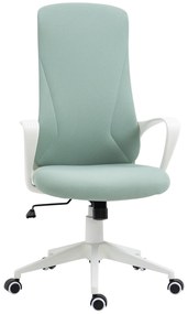 Vinsetto Scaun de birou ergonomic, cu înălțime ajustabilă și balans, 62x56x110-119,5 cm, verde | Aosom Romania