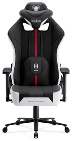 Scaun Gaming Diablo X-Player 2.0 Din Material King Size: Alb-Negru