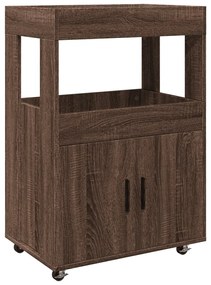 848275 vidaXL Cărucior de bar, stejar maro, 60x39,5x89 cm, lemn prelucrat