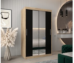 Dulap de haine 120 cm Toki 1 (stejar sonoma + negru mat). 1064899