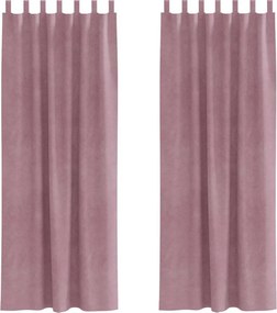 vidaXL Perdele opace 2 pcs Roz închis 140 x 245 cm Catifea
