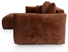 Colțar extensibil universal FRIDA în formă de L, cu spațiu de depozitare, maro