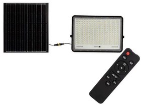Proiector LED solar de exterior LED/30W/3,2V 4000K negru + telecomandă