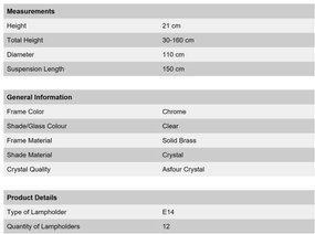 Lustra cristal Asfour design modern de lux Ring 110cm chrome plated