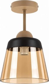 BRILAGI-LED Plafonieră aplicată R GLASS 1xE27/60W/230V Ø 15,5 cm bej/bej fumuriu